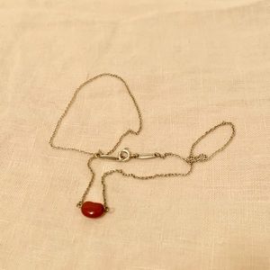Tiffany red bean necklace, sterling silver
